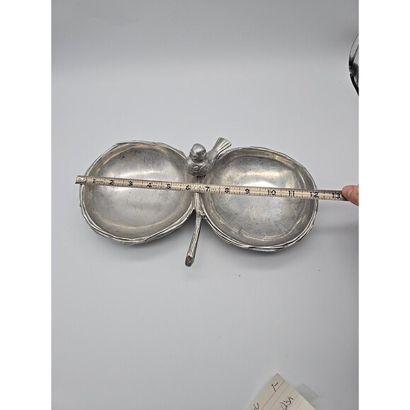 Mariposa Bird & Branch Metal Double Serving  Bowl Nests - Picture 8 of 11
